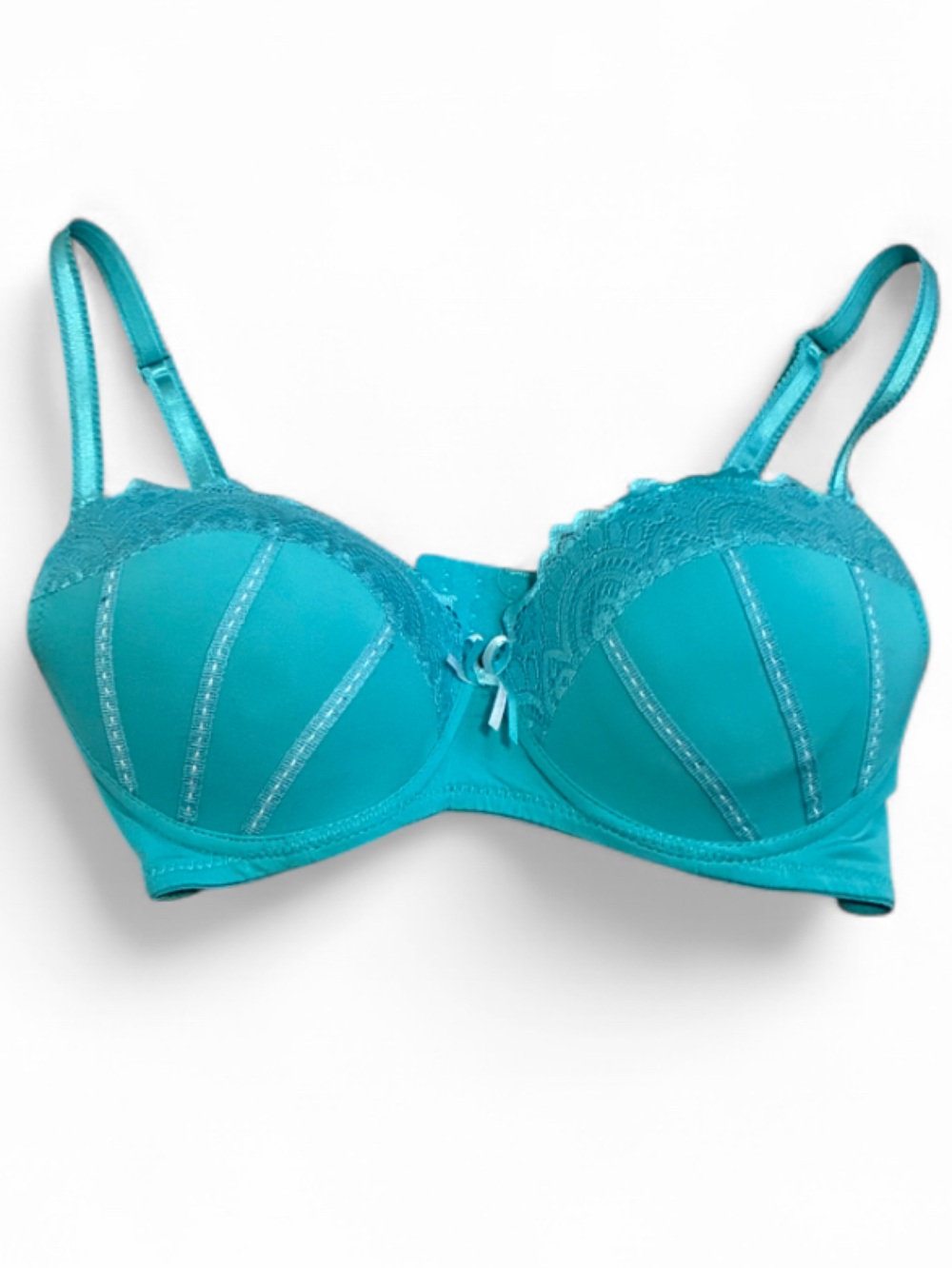 Jezebel Teal Lace-Trim Padded Bra